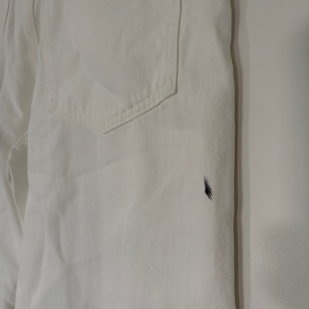 NWT Madewell Low-Slung Baggy Wide Leg White Denim Jeans rigid cotton size 32 - Picture 9 of 15